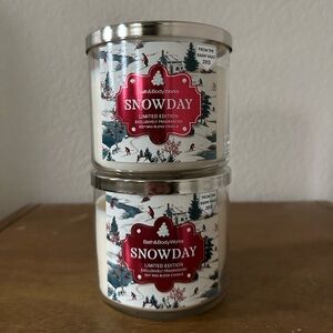 X2 Bath & Body Works SNOWDAY 3 wick candles NEW